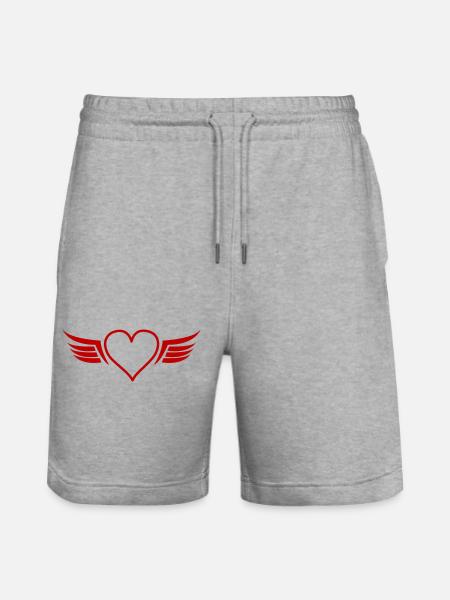Heart Wings - Stanley/Stella Trainer Unisex Organic Jogging Shorts - heather grey