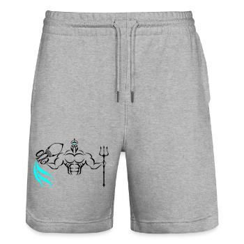 Alpha Aquarius Deluxe - Stanley/Stella Unisex Bio Joggingshorts Trainer  - Grau meliert - Vorne - Nik (191cm) & Marisol (170cm)