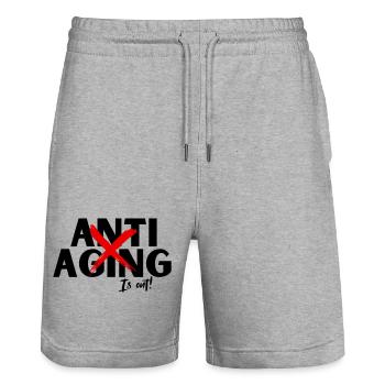 Anti Aging is out, Proving ist die Devise - Stanley/Stella Unisex Bio Joggingshorts Trainer  - Grau meliert - Vorne - Nik (191cm) & Marisol (170cm)