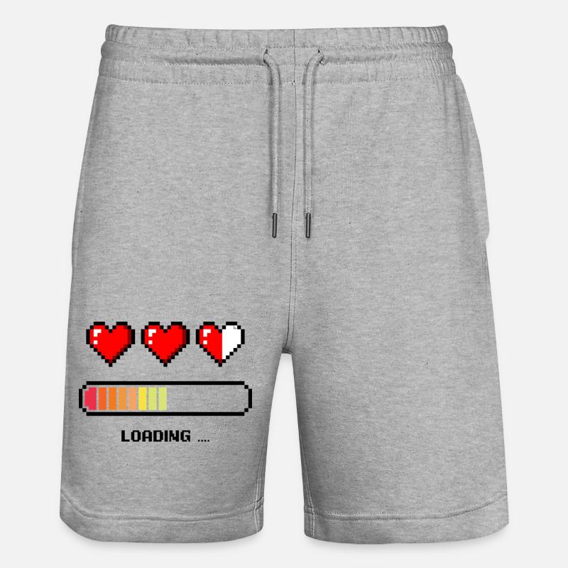 Palette de cœurs de pixels - Short de jogging bio TRAINER Stanley/Stella unisexe - gris chiné