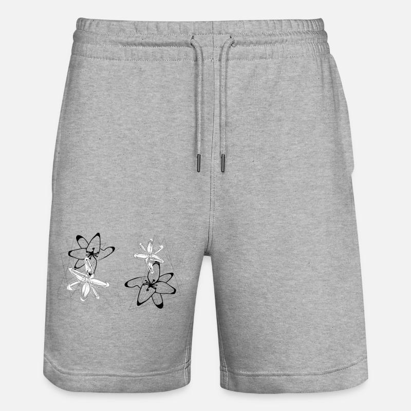 Géométrie des lignes de nénuphar - Short de jogging bio TRAINER Stanley/Stella unisexe - gris chiné
