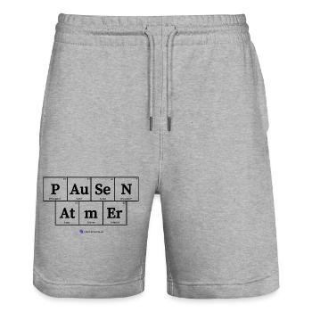 Pausen Atmer (helle Stoffe) - Stanley/Stella Unisex Bio Joggingshorts Trainer  - Grau meliert - Vorne - Nik (191cm) & Marisol (170cm)