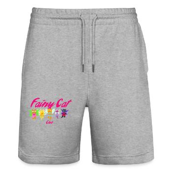Feenkatzen-Club - Stanley/Stella Unisex Bio Joggingshorts Trainer  - Grau meliert - Vorne - Nik (191cm) & Marisol (170cm)