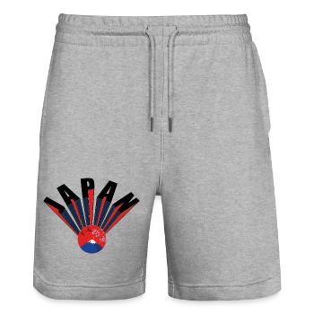 Japan - Stanley/Stella Unisex Bio Joggingshorts Trainer  - Grau meliert - Vorne - Nik (191cm) & Marisol (170cm)