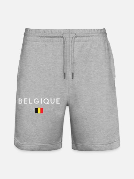 Flag of Belgium, Belgian pride - Stanley/Stella Trainer Unisex Organic Jogging Shorts - heather grey