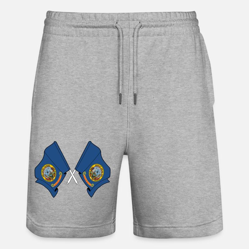 Deux drapeaux ont traversé l’Indaho - Short de jogging bio TRAINER Stanley/Stella unisexe - gris chiné