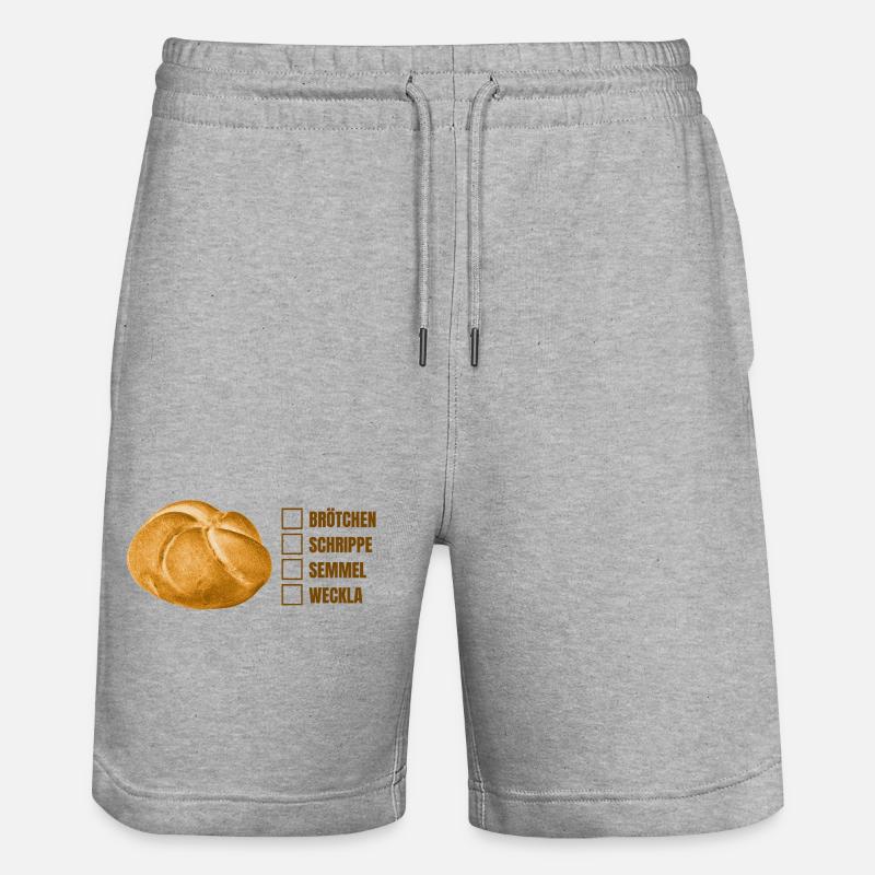 Brötchen oder Semmel? – Lustiges Dialekt-Design - Stanley/Stella Unisex Bio Joggingshorts Trainer  - Grau meliert