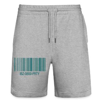 IBZ-0800-PRTY – Barcode Party Ticket - Stanley/Stella Unisex Bio Joggingshorts Trainer  - Grau meliert - Vorne - Nik (191cm) & Marisol (170cm)