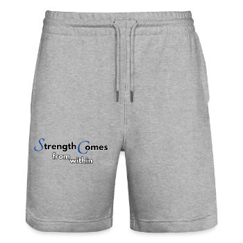 Strength comes from within - Stanley/Stella Unisex Bio Joggingshorts Trainer  - Grau meliert - Vorne - Nik (191cm) & Marisol (170cm)