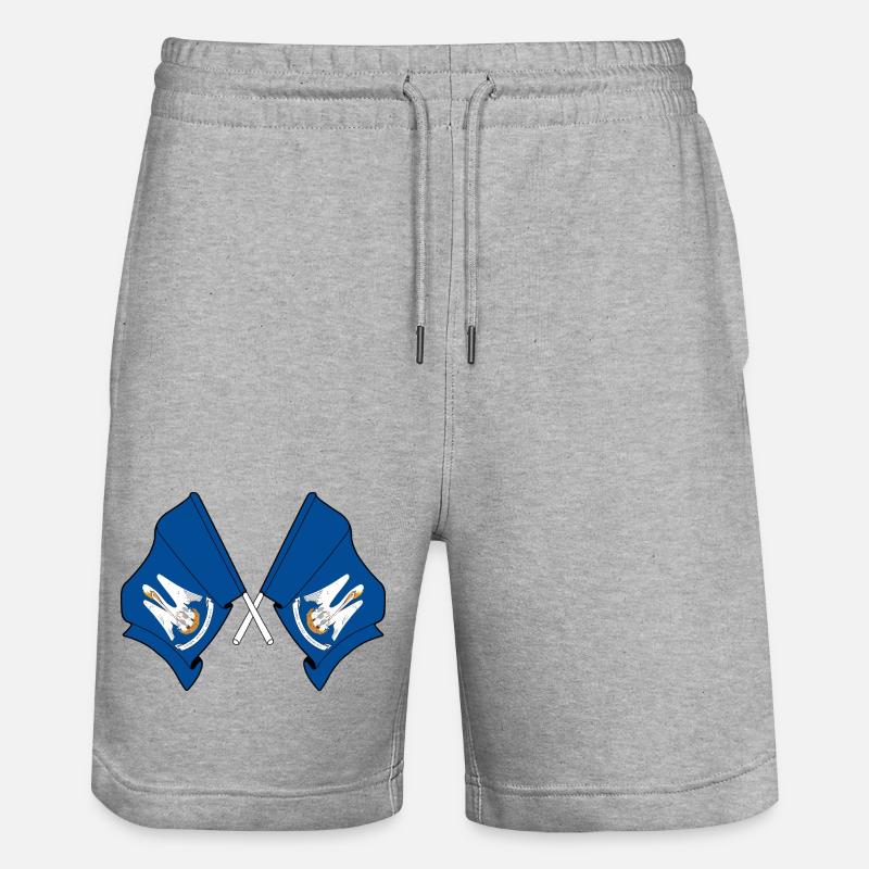 Deux drapeaux ont traversé Lousiane - Short de jogging bio TRAINER Stanley/Stella unisexe - gris chiné