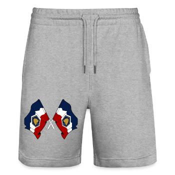 Deux drapeaux traversent l’Utah - Short de jogging bio TRAINER Stanley/Stella unisexe - gris chiné - Devant - Nik (191cm) & Marisol (170cm)