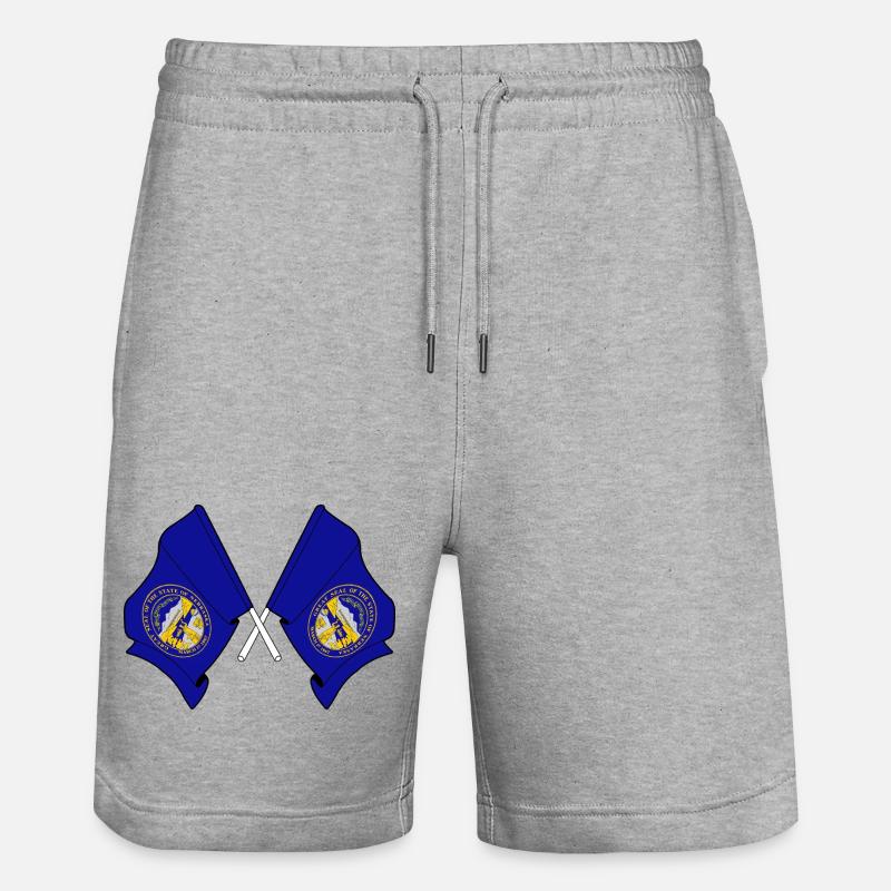 Deux drapeaux ont traversé le Nebraska - Short de jogging bio TRAINER Stanley/Stella unisexe - gris chiné