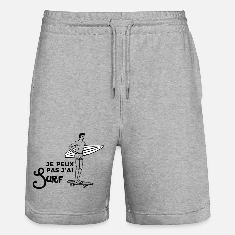 Je peux pas j'ai surf - Short de jogging bio TRAINER Stanley/Stella unisexe - gris chiné