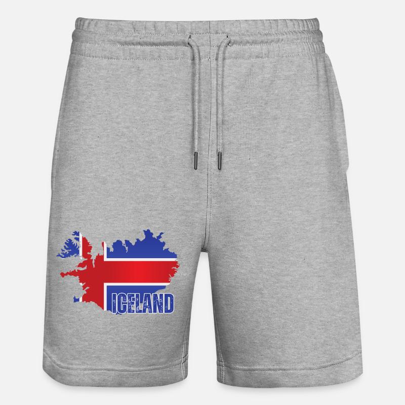 Fierté islandaise, drapeau islandais - Short de jogging bio TRAINER Stanley/Stella unisexe - gris chiné