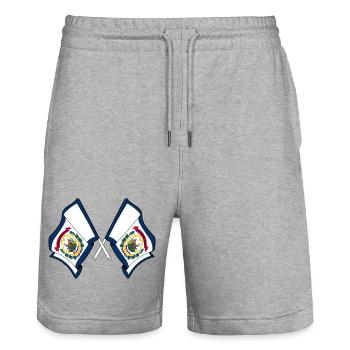 Deux drapeaux ont traversé la Virginie-Occidentale - Short de jogging bio TRAINER Stanley/Stella unisexe - gris chiné - Devant - Nik (191cm) & Marisol (170cm)