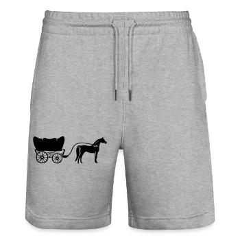 western kutsche - Stanley/Stella Unisex Bio Joggingshorts Trainer  - Grau meliert - Vorne - Nik (191cm) & Marisol (170cm)