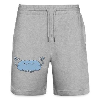 Cute cloud meditating - Stanley/Stella Trainer Unisex Organic Jogging Shorts - heather grey - Front - Nik (191cm) & Marisol (170cm)