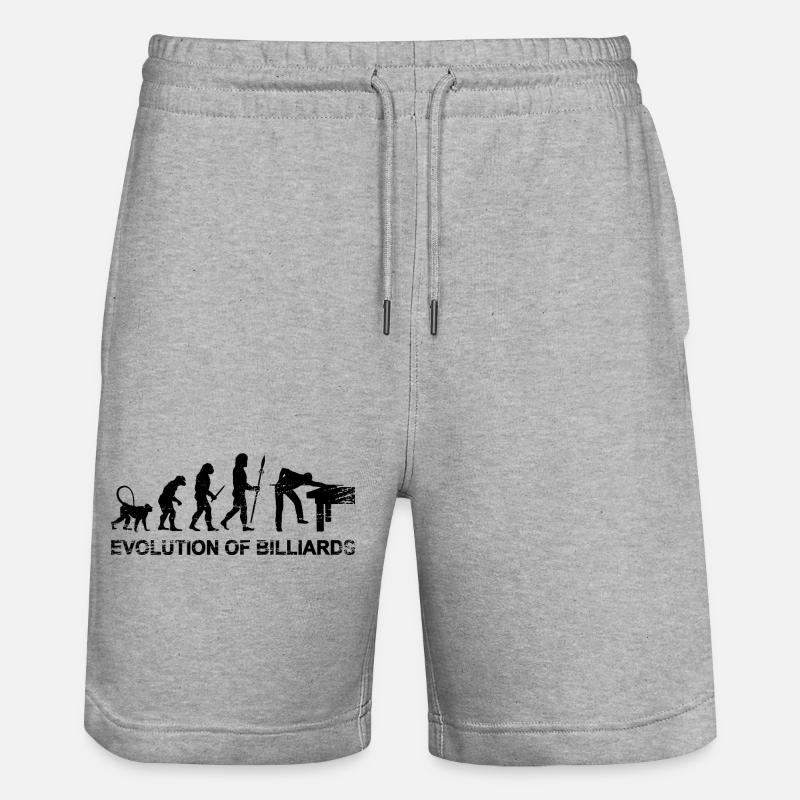 Billiards Evolution - Stanley/Stella Trainer Unisex Organic Jogging Shorts - heather grey