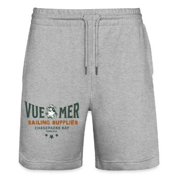 VUE MER SAILING Supplies Chesapeake Bay - Short de jogging bio TRAINER Stanley/Stella unisexe - gris chiné - Devant - Nik (191cm) & Marisol (170cm)
