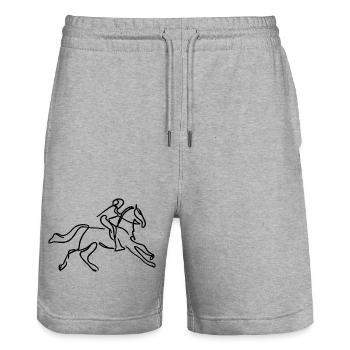 Onglet Esquisse - Short de jogging bio TRAINER Stanley/Stella unisexe - gris chiné - Devant - Nik (191cm) & Marisol (170cm)