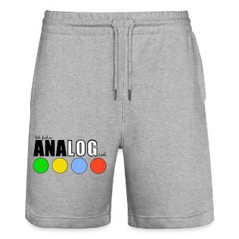 ANALOGisch - Stanley/Stella Unisex Bio Joggingshorts Trainer  - Grau meliert - Vorne - Nik (191cm) & Marisol (170cm)