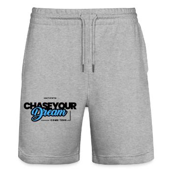 Don't stop to chase your dream. - Stanley/Stella Unisex Bio Joggingshorts Trainer  - Grau meliert - Vorne - Nik (191cm) & Marisol (170cm)