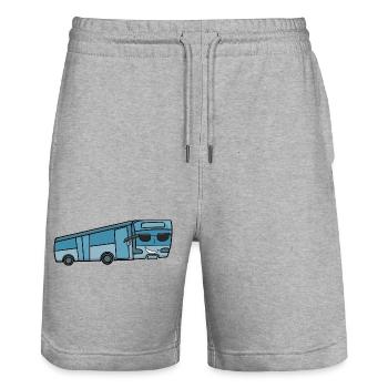 Bus mit Sonnenbrille - Stanley/Stella Unisex Bio Joggingshorts Trainer  - Grau meliert - Vorne - Nik (191cm) & Marisol (170cm)