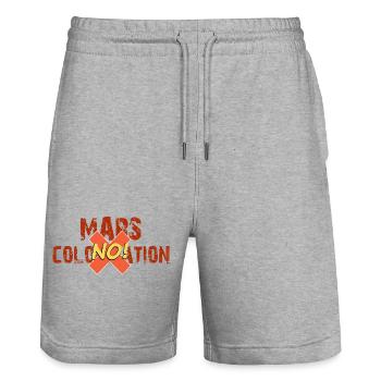 Mars colonisation no - Short de jogging bio TRAINER Stanley/Stella unisexe - gris chiné - Devant - Nik (191cm) & Marisol (170cm)