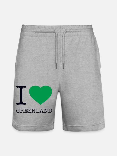 I LOVE GREENLAND Grönland - Stanley/Stella Trainer Unisex Organic Jogging Shorts - heather grey