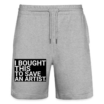 I Bought This To Save An Artist – Art Minimaliste - Short de jogging bio TRAINER Stanley/Stella unisexe - gris chiné - Devant - Nik (191cm) & Marisol (170cm)
