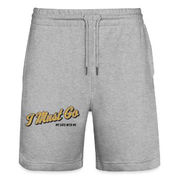 I Must Go – Minimalistisches Statement - Stanley/Stella Unisex Bio Joggingshorts Trainer  - Grau meliert - Vorne - Nik (191cm) & Marisol (170cm)