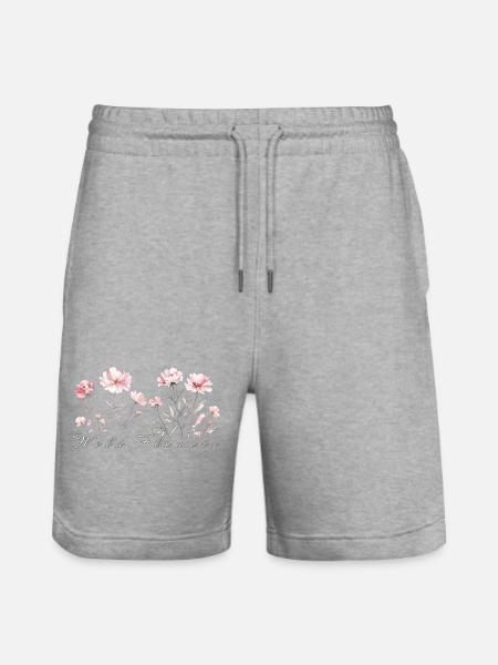 Wild Flowers - Stanley/Stella Trainer Unisex Organic Jogging Shorts - heather grey