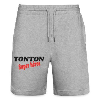 TONTON super héros - Short de jogging bio TRAINER Stanley/Stella unisexe - gris chiné - Devant - Nik (191cm) & Marisol (170cm)