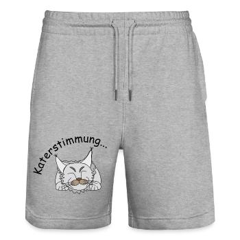 Katerstimmung - Stanley/Stella Unisex Bio Joggingshorts Trainer  - Grau meliert - Vorne - Nik (191cm) & Marisol (170cm)