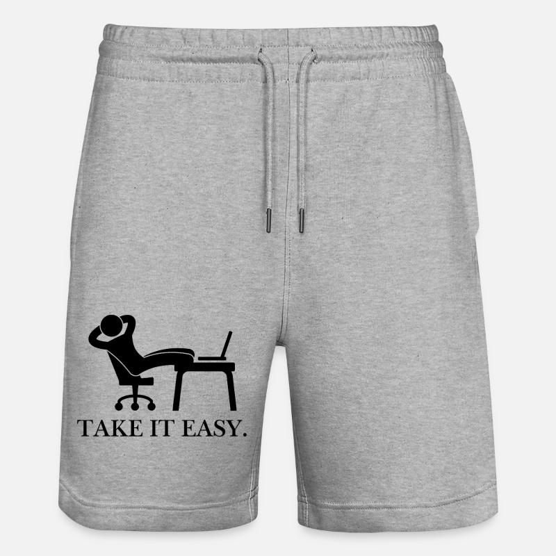 Take it easy. - Stanley/Stella Trainer Unisex Organic Jogging Shorts - heather grey