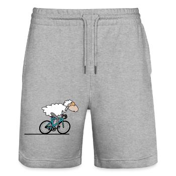 Road Bike Cycling - Stanley/Stella Trainer Unisex Organic Jogging Shorts - heather grey - Front - Nik (191cm) & Marisol (170cm)