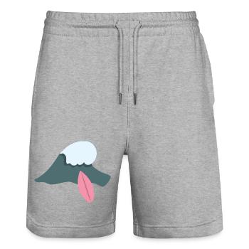 Surfing Wellenreiten - Stanley/Stella Unisex Bio Joggingshorts Trainer  - Grau meliert - Vorne - Nik (191cm) & Marisol (170cm)