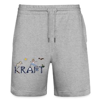 Bliss and Paw - Kraft - Stanley/Stella Unisex Bio Joggingshorts Trainer  - Grau meliert - Vorne - Nik (191cm) & Marisol (170cm)