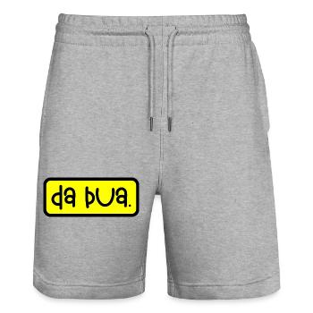 da Bua - Stanley/Stella Unisex Bio Joggingshorts Trainer  - Grau meliert - Vorne - Nik (191cm) & Marisol (170cm)