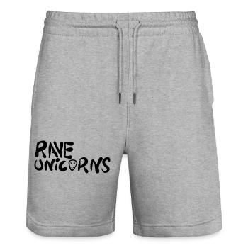Texte du logo des licornes rave noir - Short de jogging bio TRAINER Stanley/Stella unisexe - gris chiné - Devant - Nik (191cm) & Marisol (170cm)