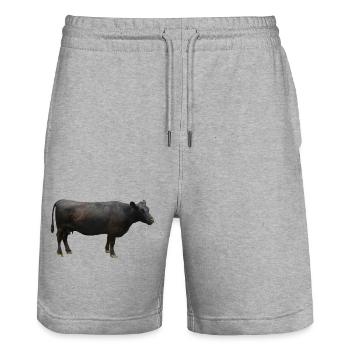 Boeuf noir - Short de jogging bio TRAINER Stanley/Stella unisexe - gris chiné - Devant - Nik (191cm) & Marisol (170cm)