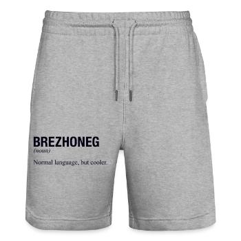 BREZHONEG Breton Brittany - Stanley/Stella Trainer Unisex Organic Jogging Shorts - heather grey - Front - Nik (191cm) & Marisol (170cm)