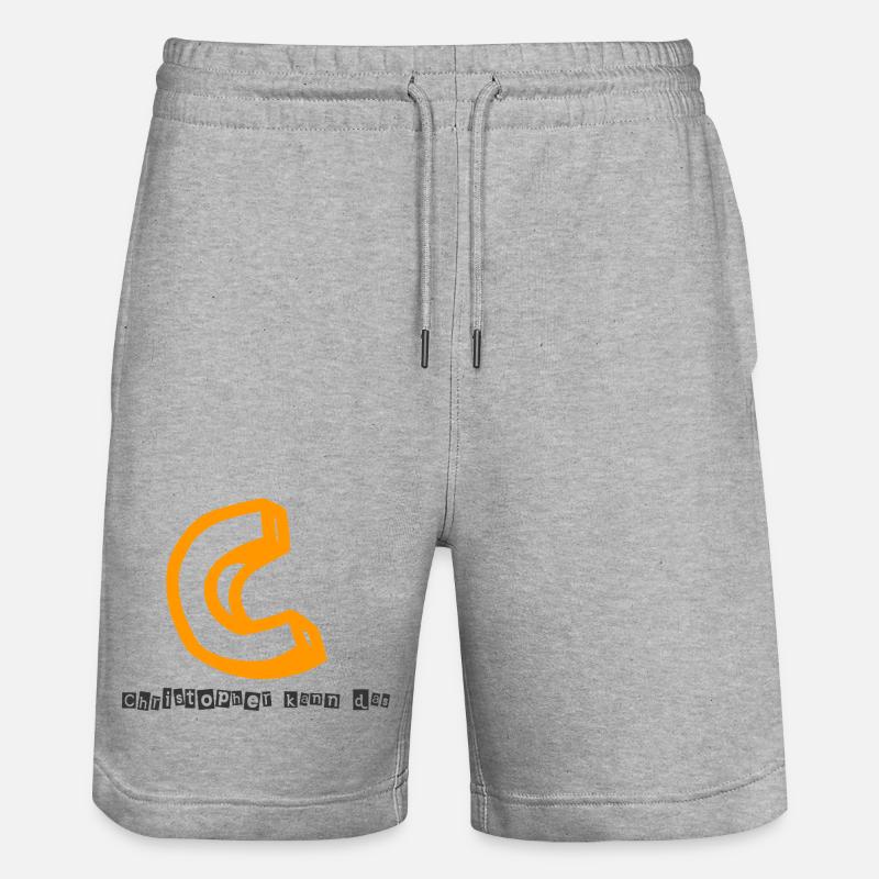 Christopher kann das Abstrakter Kaugummi-Print - Stanley/Stella Unisex Bio Joggingshorts Trainer - Grau meliert