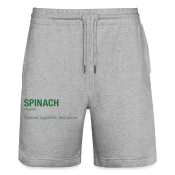 ÉPINARD - Short de jogging bio TRAINER Stanley/Stella unisexe - gris chiné - Devant - Nik (191cm) & Marisol (170cm)