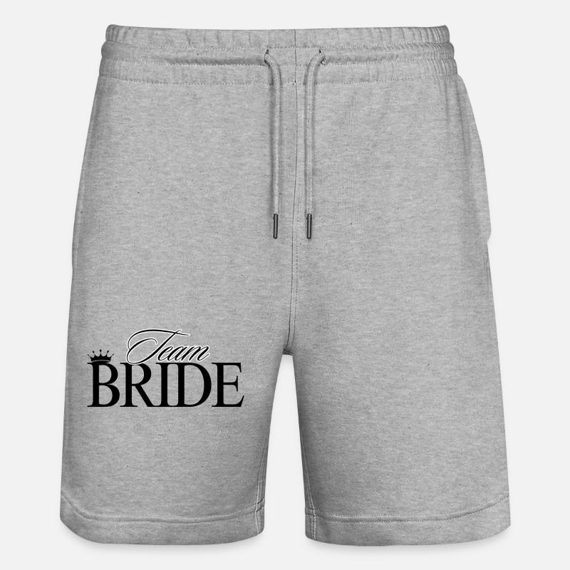 Team Bride! Personalisierbar - Stanley/Stella Unisex Bio Joggingshorts Trainer  - Grau meliert