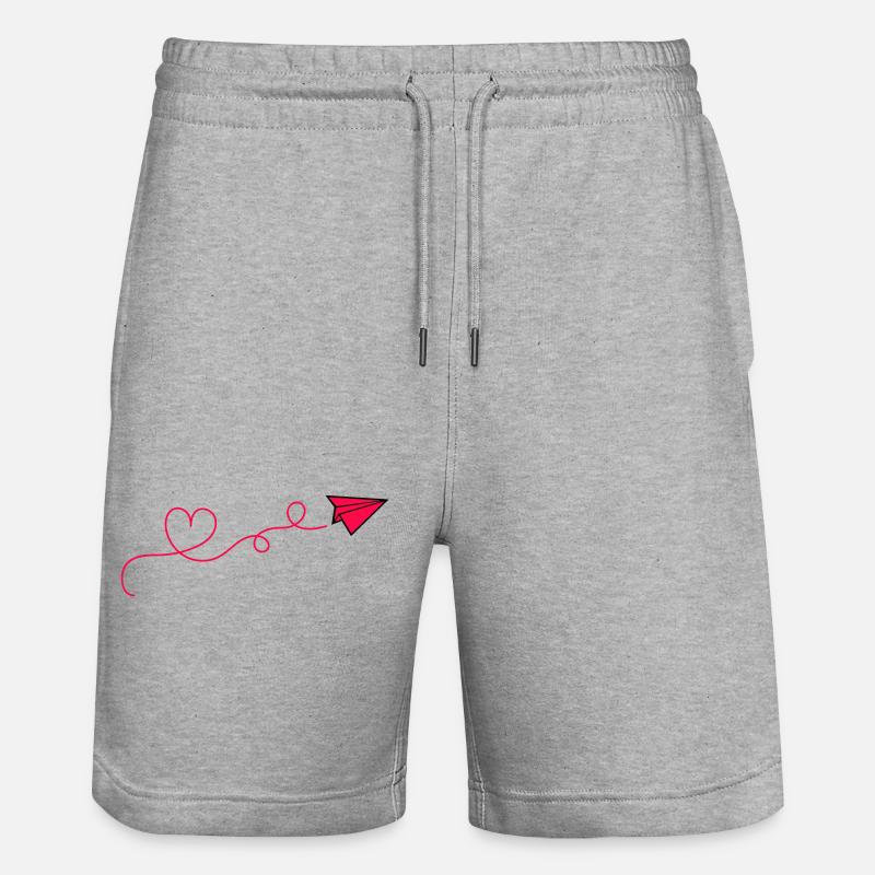 Coeur d’avion en papier - Short de jogging bio TRAINER Stanley/Stella unisexe - gris chiné