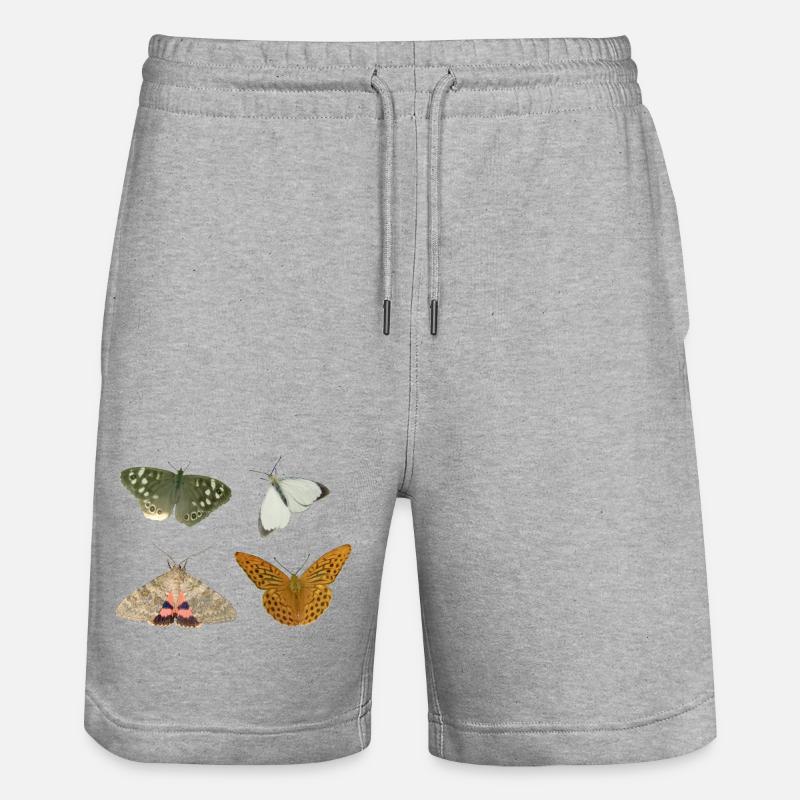 Insectes Papillons - Short de jogging bio TRAINER Stanley/Stella unisexe - gris chiné