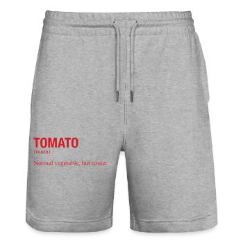 TOMATO Tomate - Short de jogging bio TRAINER Stanley/Stella unisexe - gris chiné - Devant - Nik (191cm) & Marisol (170cm)