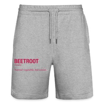 BETTERAVE ROTE BETE - Short de jogging bio TRAINER Stanley/Stella unisexe - gris chiné - Devant - Nik (191cm) & Marisol (170cm)