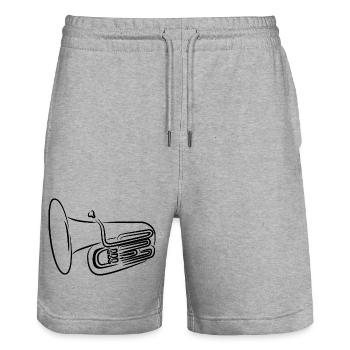 Tuba - Stanley/Stella Trainer Unisex Organic Jogging Shorts - heather grey - Front - Nik (191cm) & Marisol (170cm)